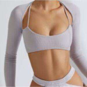 Oh Polly ribbed long sleeve bra top